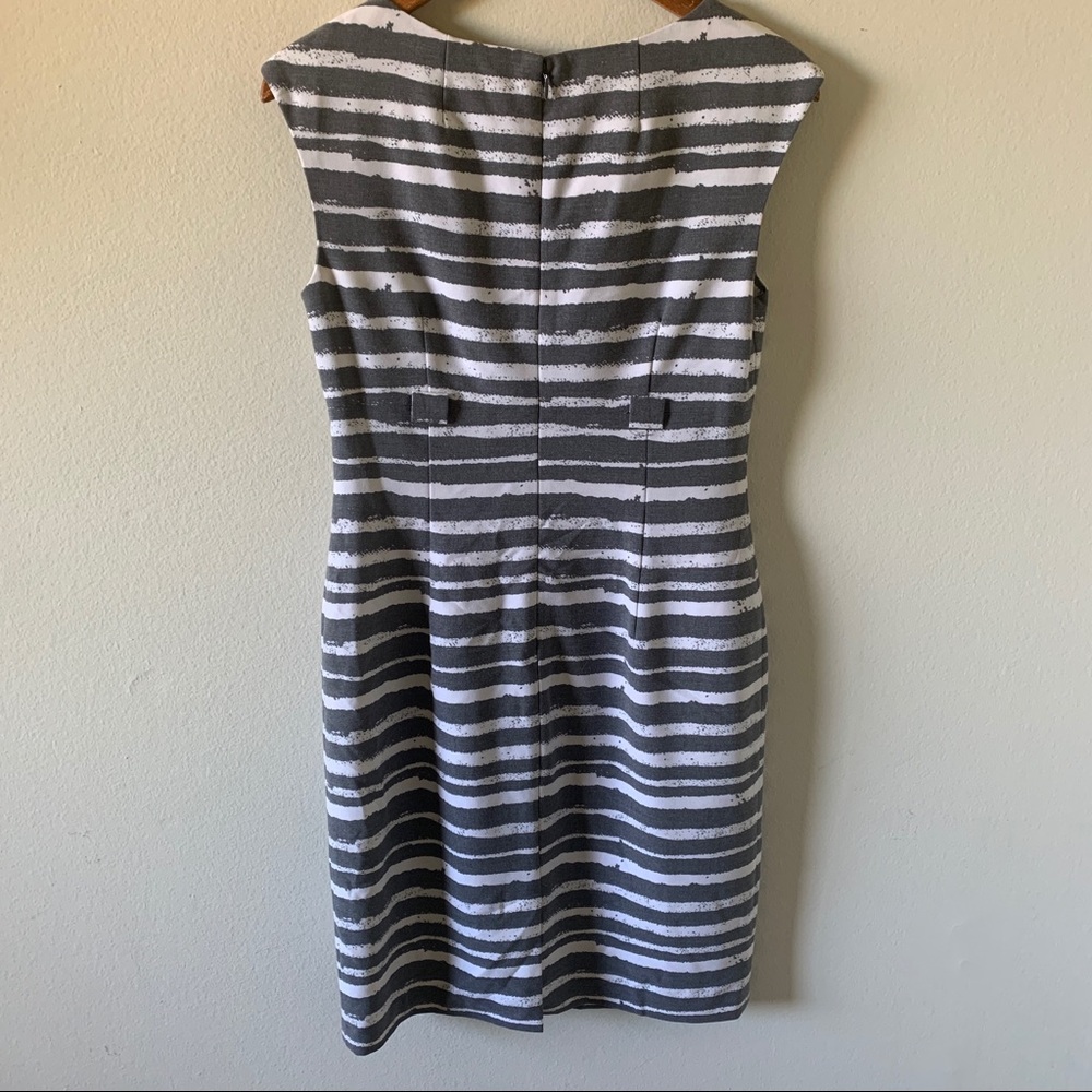 Calvin Klein White & Gray Striped Sheath Dress - Picture 5 of 9